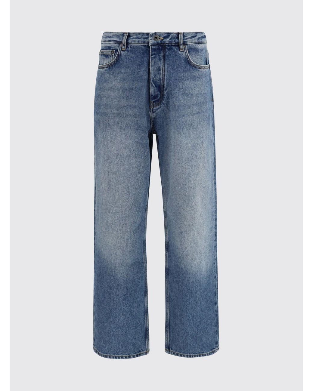 Off-White c/o Virgil Abloh Blue Mid-Rise Wide Leg Jeans for men