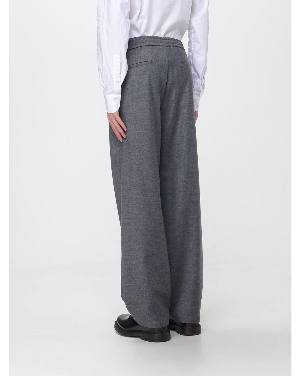 Dondup Gray Virgin Wool Straight-Leg Joggers With Elasticated Waist for men
