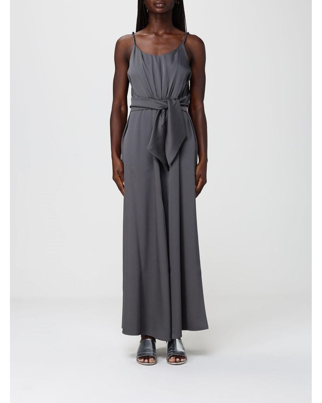 Emporio Armani Gray Long Twill Dress