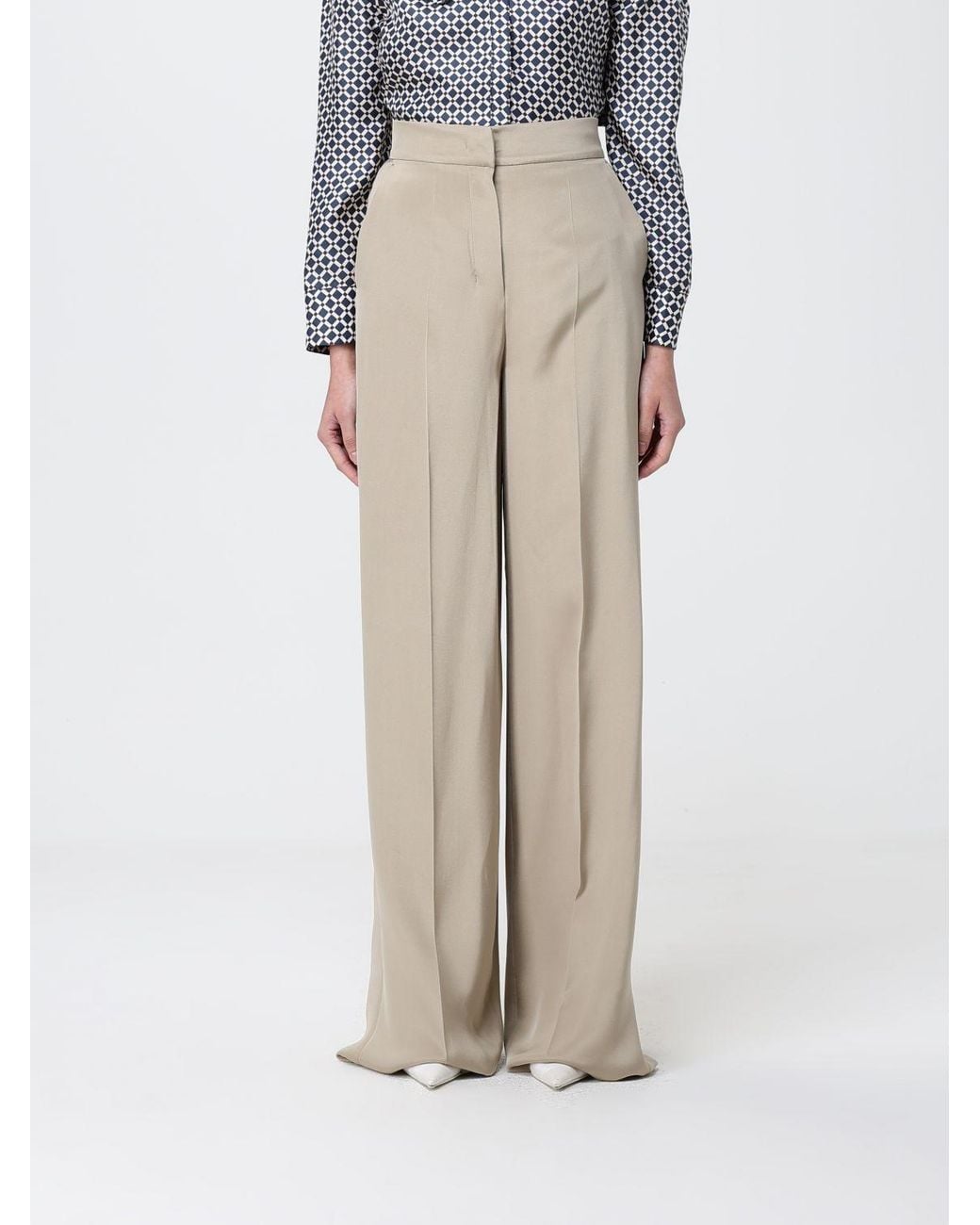 Max Mara Natural Silk Palazzo Trousers