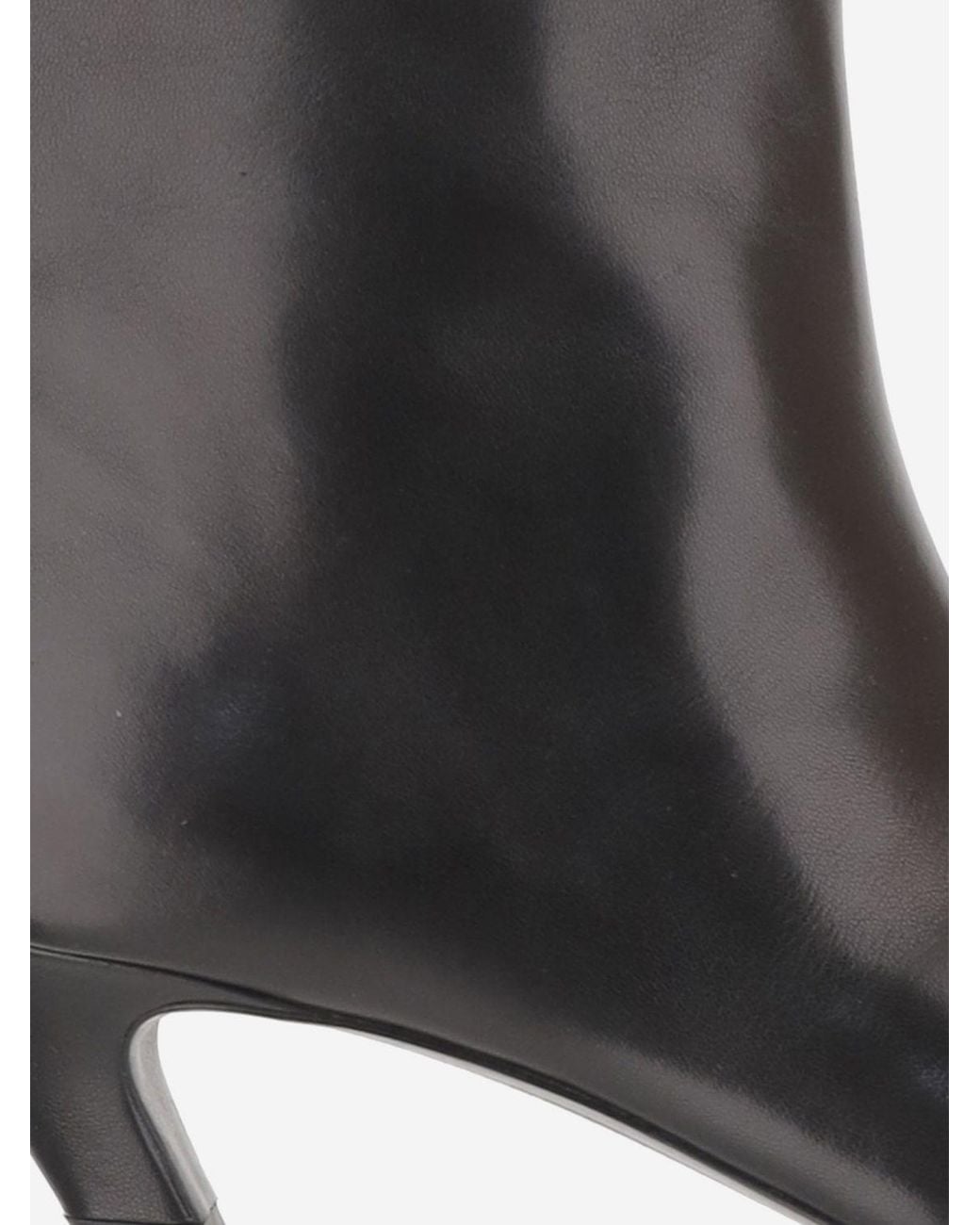 Khaite Black Arizona Low-Heeled Calfskin Ankle Boots With An Almond Toe