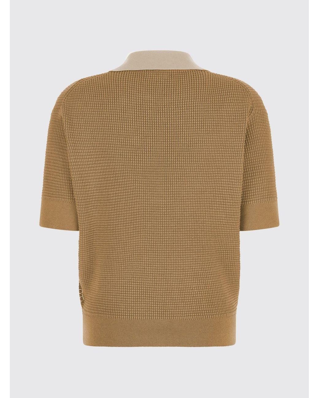J.W. Anderson Natural Cotton And Cashmere Knit Polo Shirt With Ribbed Trims