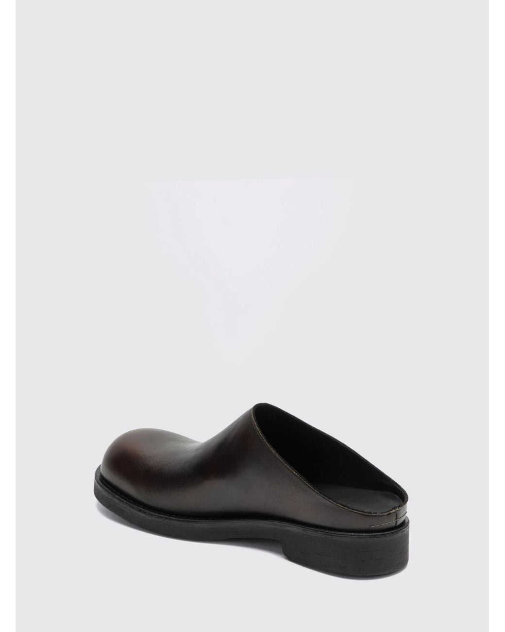 MM6 by Maison Margiela White Leather Mules With Rounded Toe for men