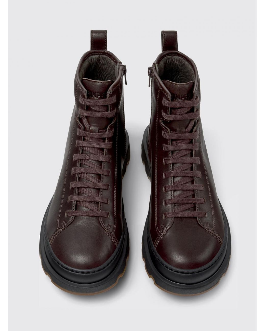 Camper Black Brutus+ Leather Ankle Boot