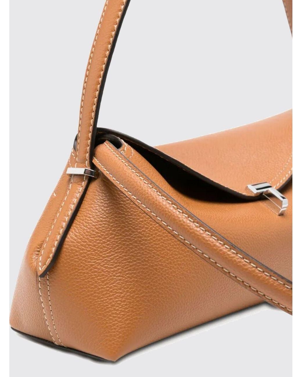 Totême Natural T-Lock Flared Leather Shoulder Bag With Signature Turn-Lock Closure
