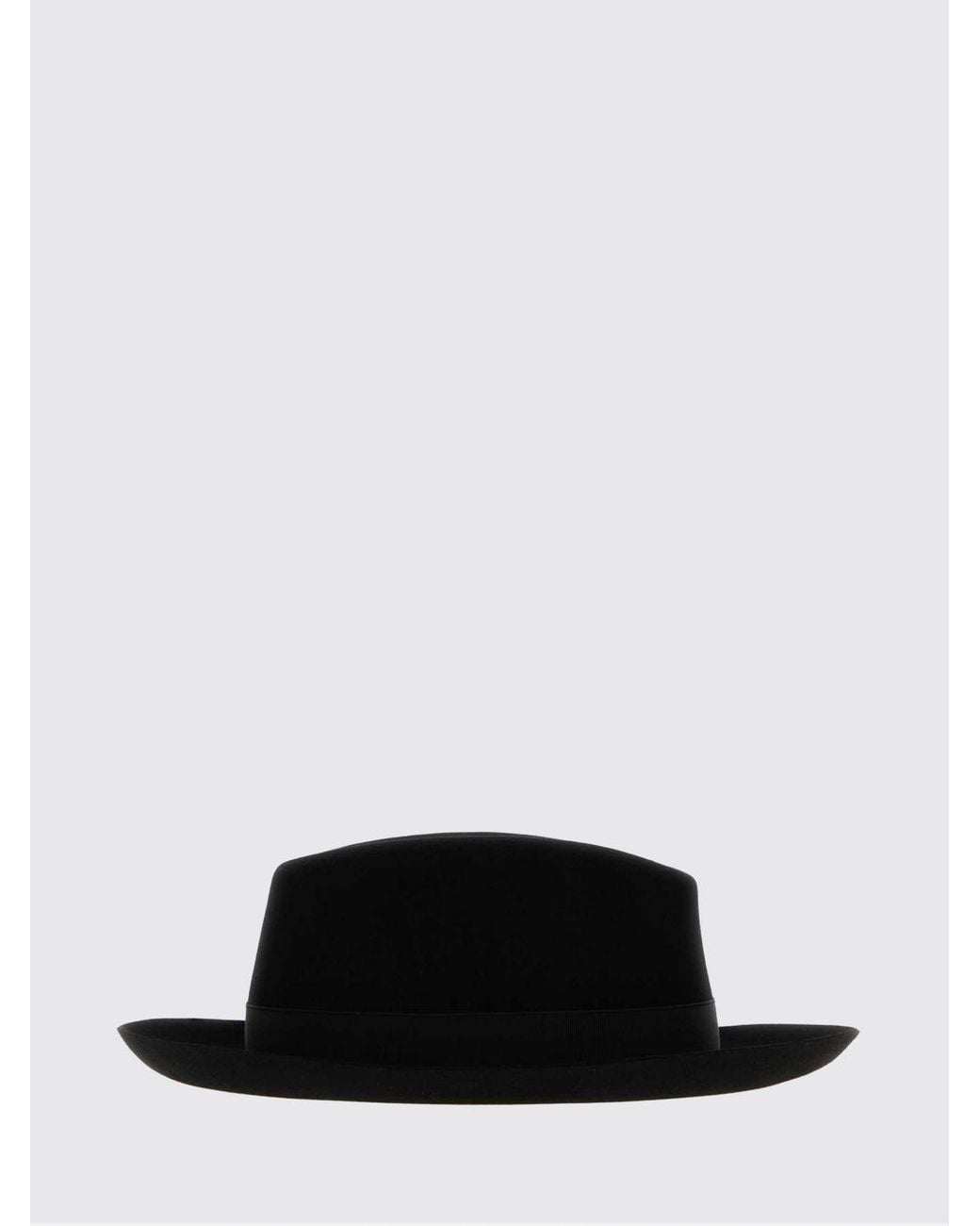 Borsalino White Medium-Brim Wool Felt Panama Hat for men