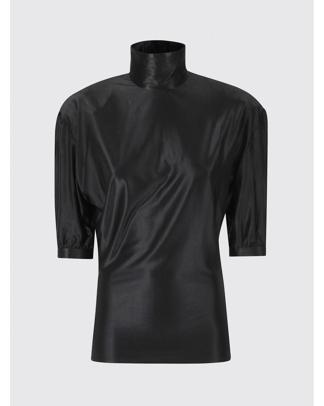 Rabanne Black Short-Sleeved Turtleneck Top
