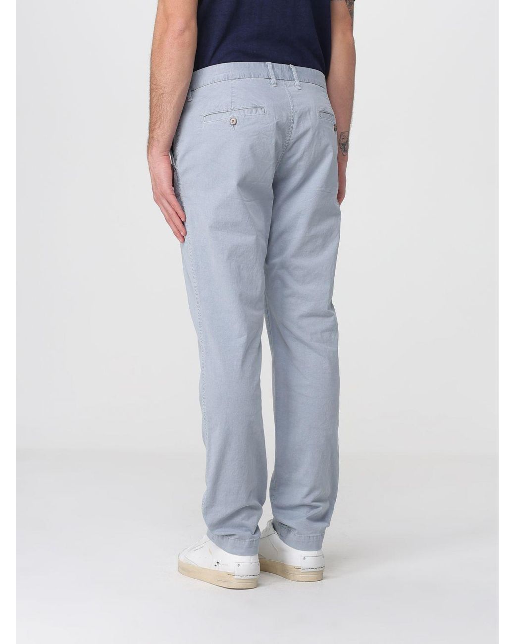 Blauer Blue Stretch Cotton Chino Trousers for men