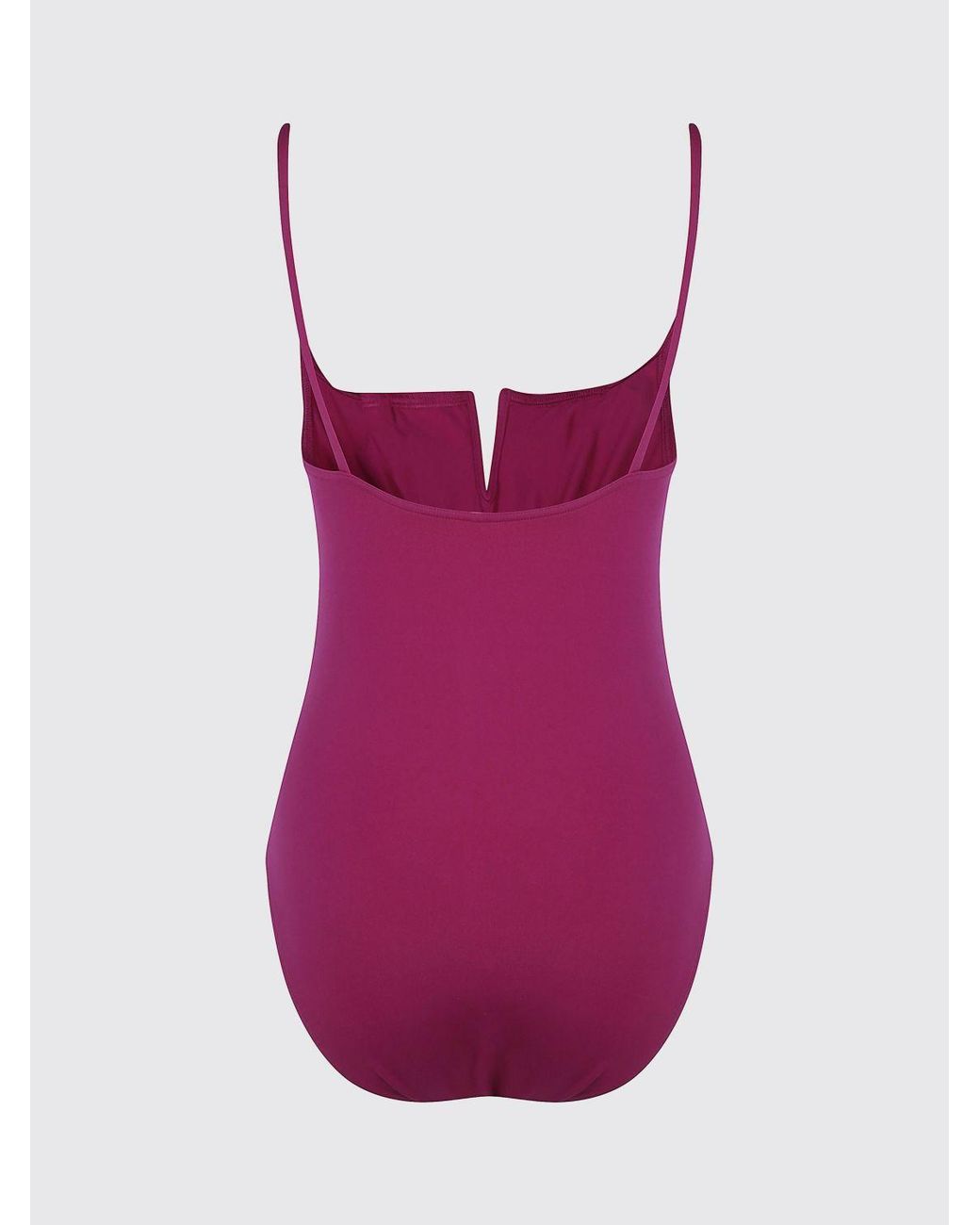 Eres Pink One-Piece Swimsuit With Teardrop Neckline And Thin Straps
