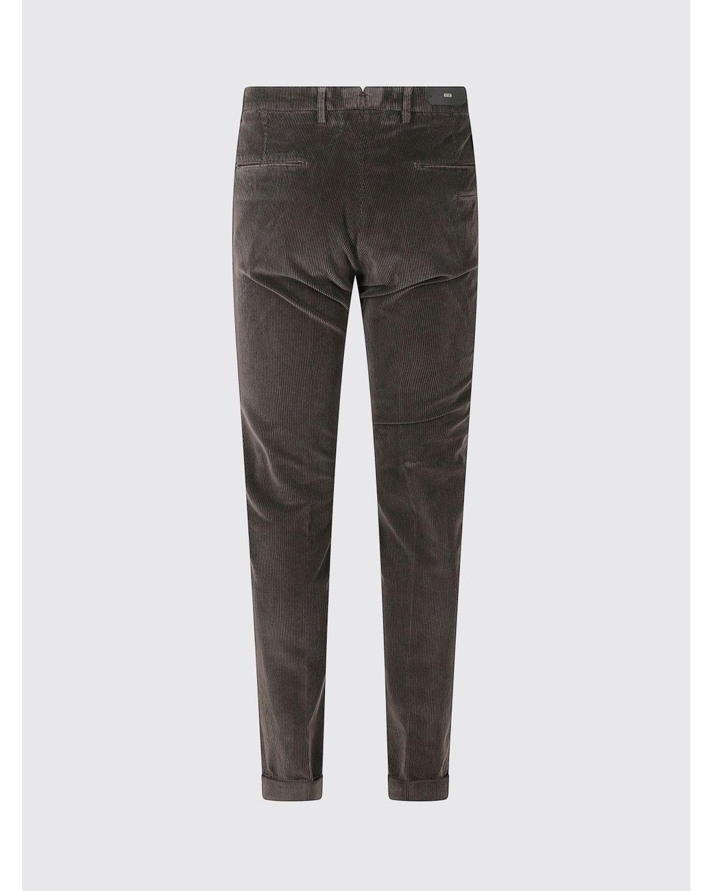 Briglia 1949 Black Slim Fit Cotton Velvet Chino Trousers for men