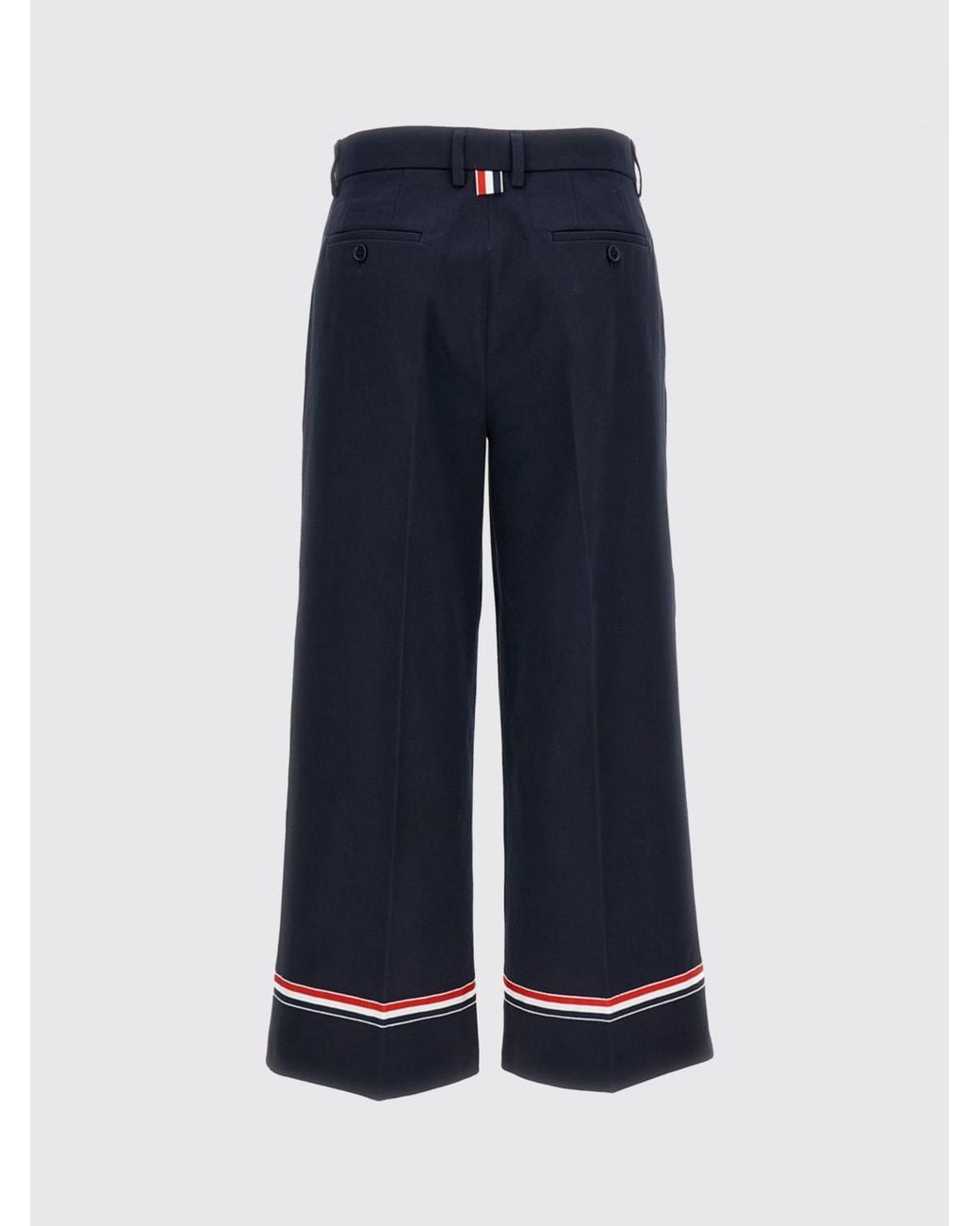 Thom Browne Blue Cropped Fit Cotton Trousers