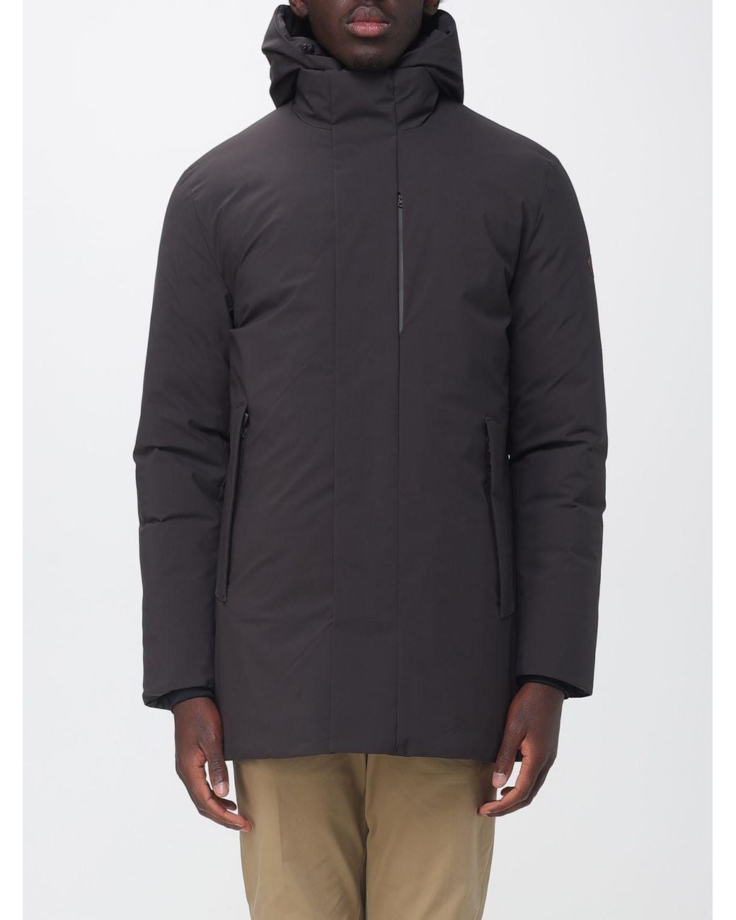 Save The Duck Blue Short Padded Waterproof Polyester Parka With Hood for men