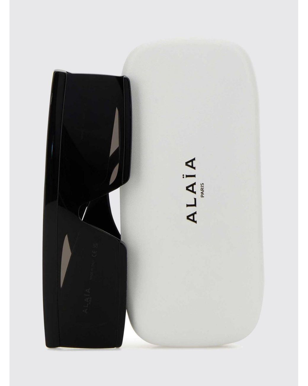 Alaïa White Rectangular Acetate Mask Sunglasses