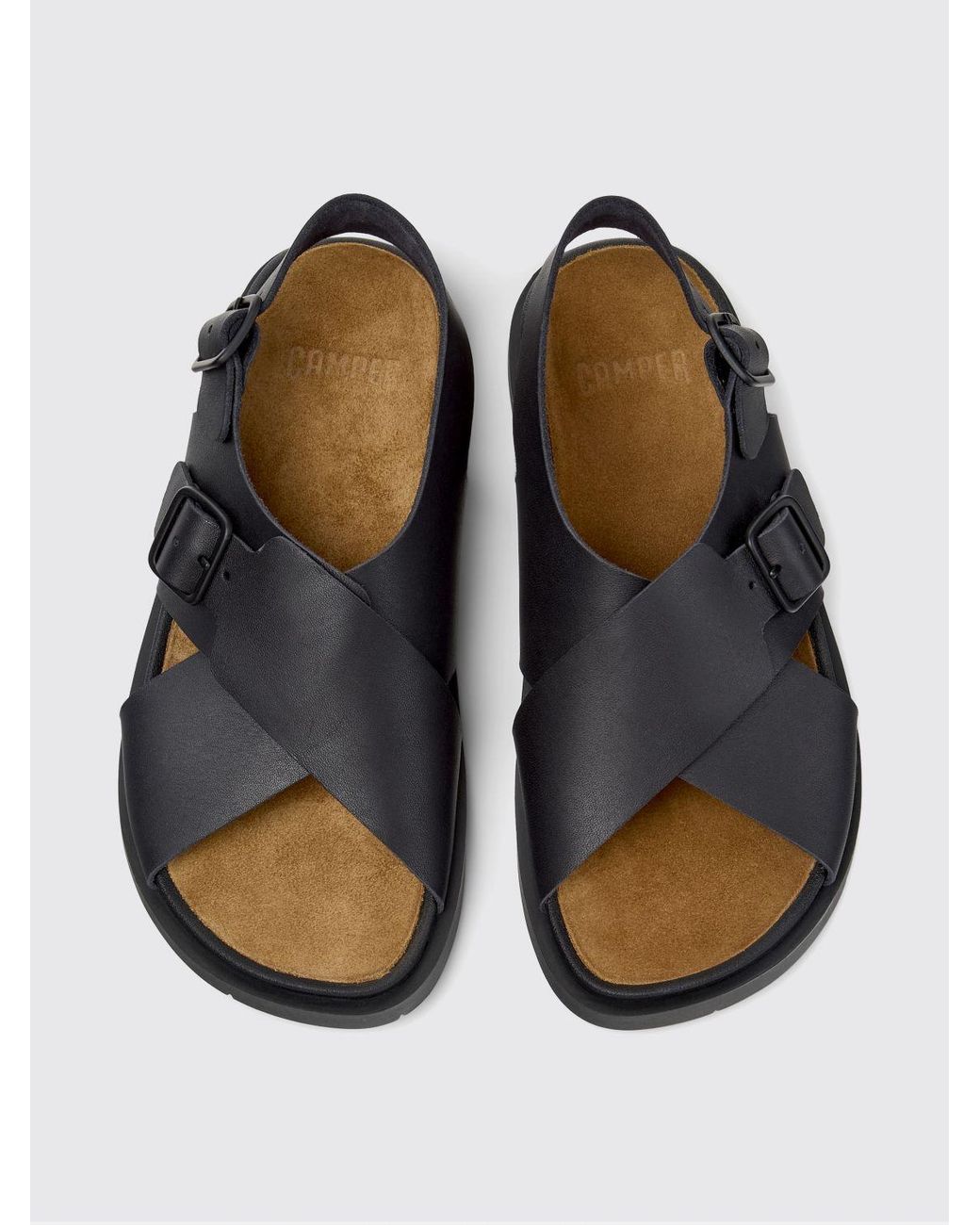 Camper White Lluc Leather Sandal