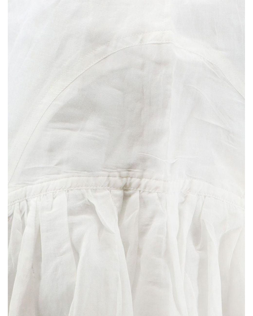 Isabel Marant White Daneen High-Waisted Cotton A-Line Mini Skirt