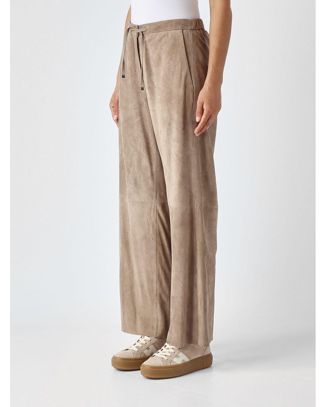 Max Mara Natural High-Waisted Wide-Leg Trousers