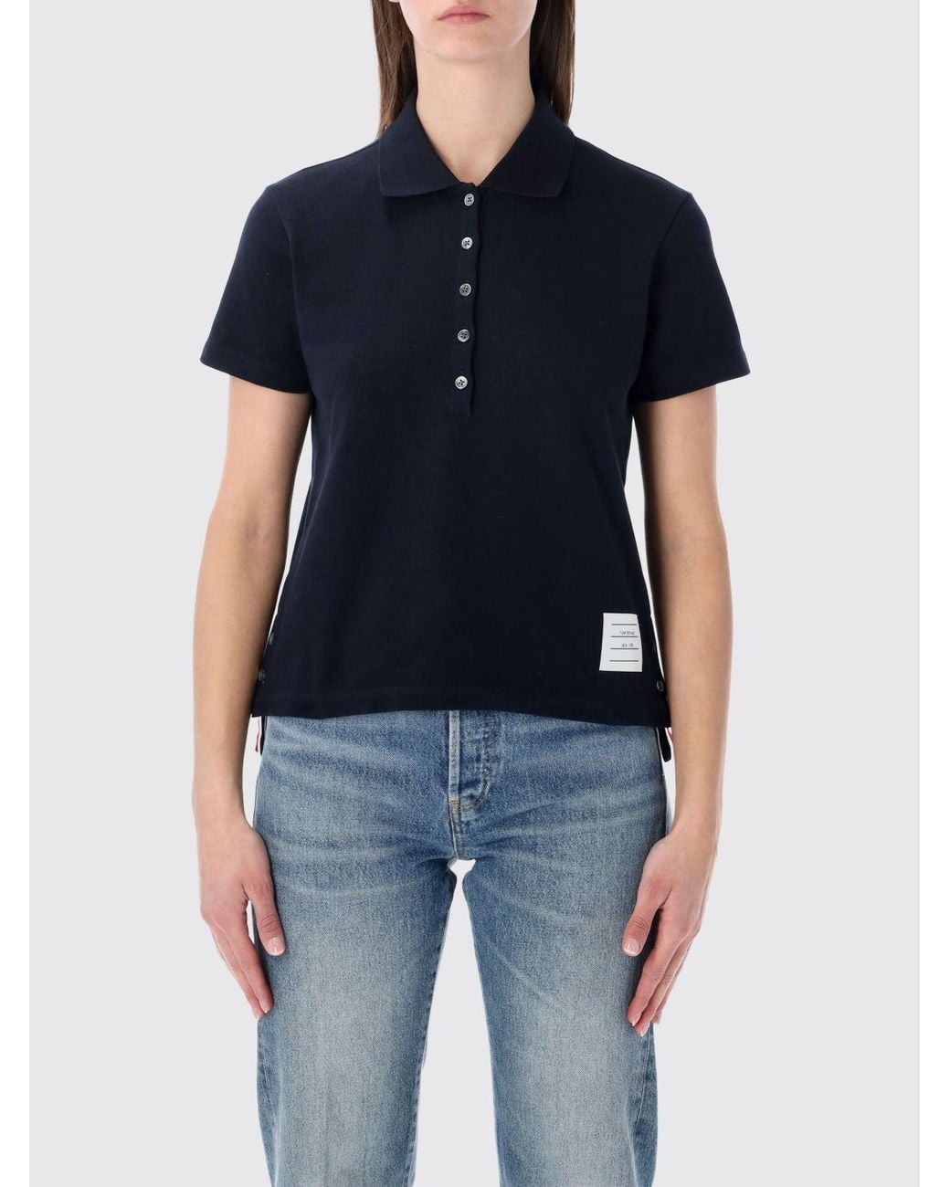 Thom Browne Blue 4-Bar Cotton Polo