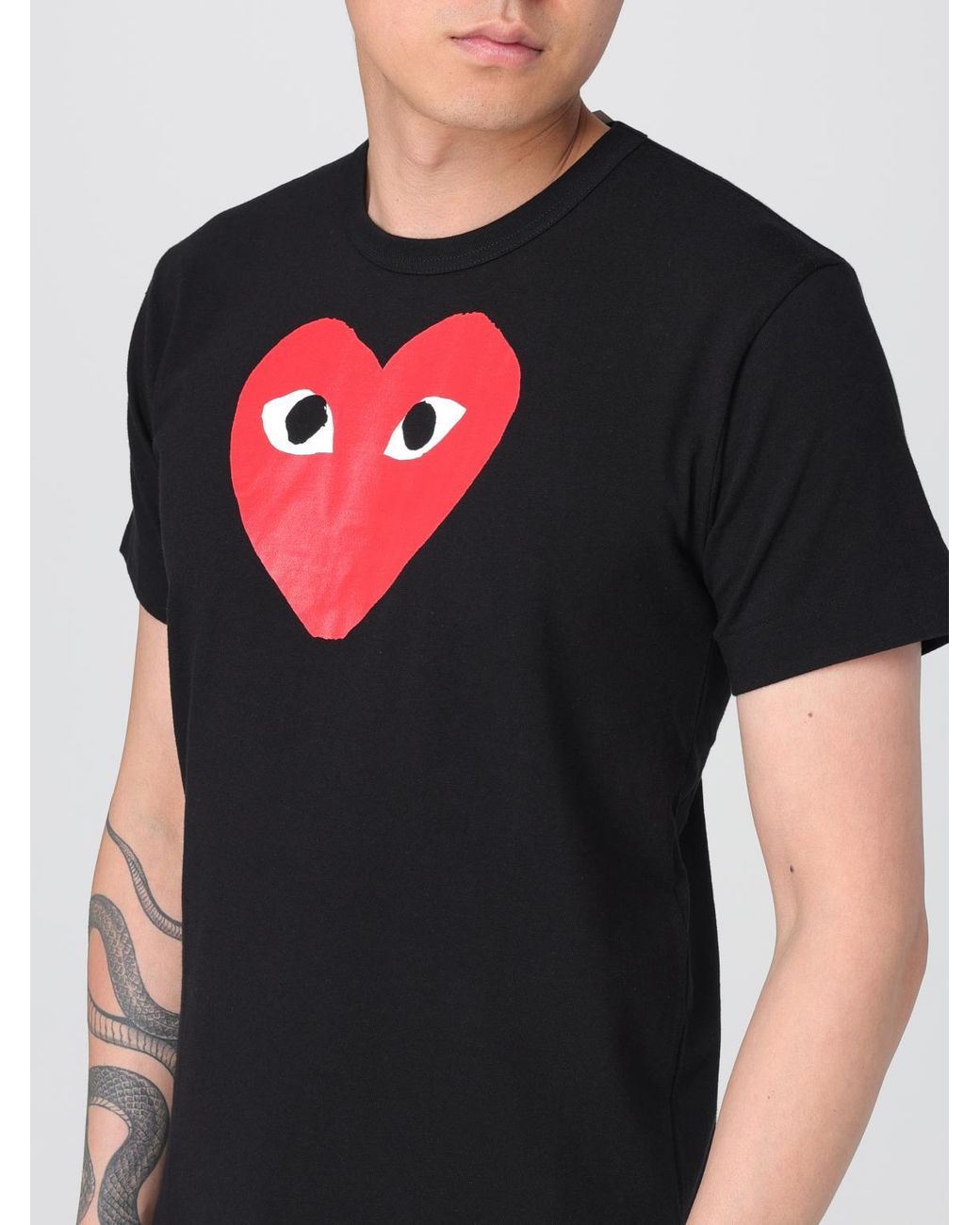 COMME DES GARÇONS PLAY Black Play Heart Logo Tee for men