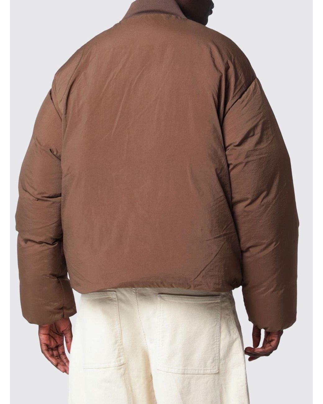 Studio Nicholson Brown Oversized Padded Nylon Bomber Jacket for men