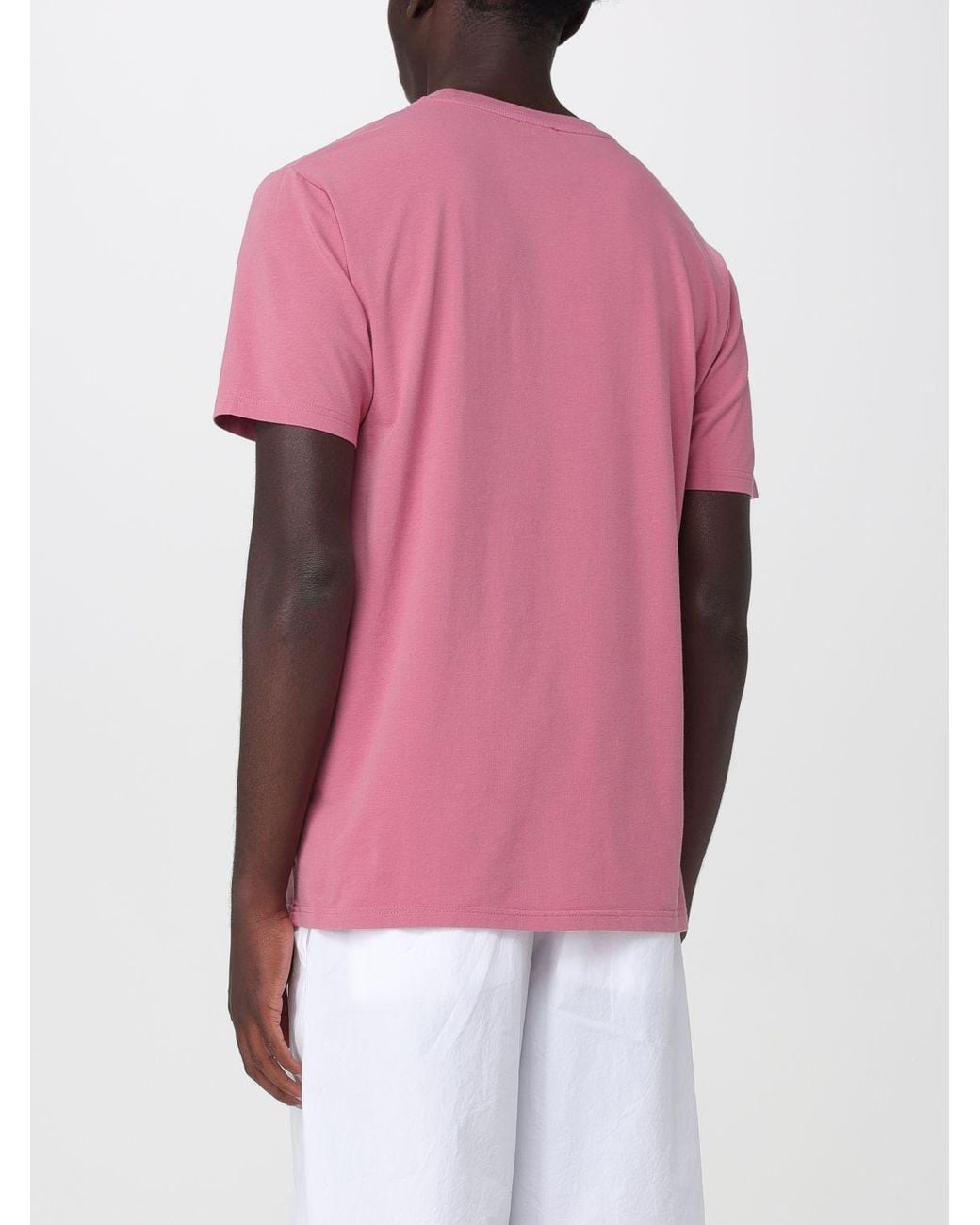 Moschino Pink Teddy Bear Print Cotton T-Shirt With Logo for men