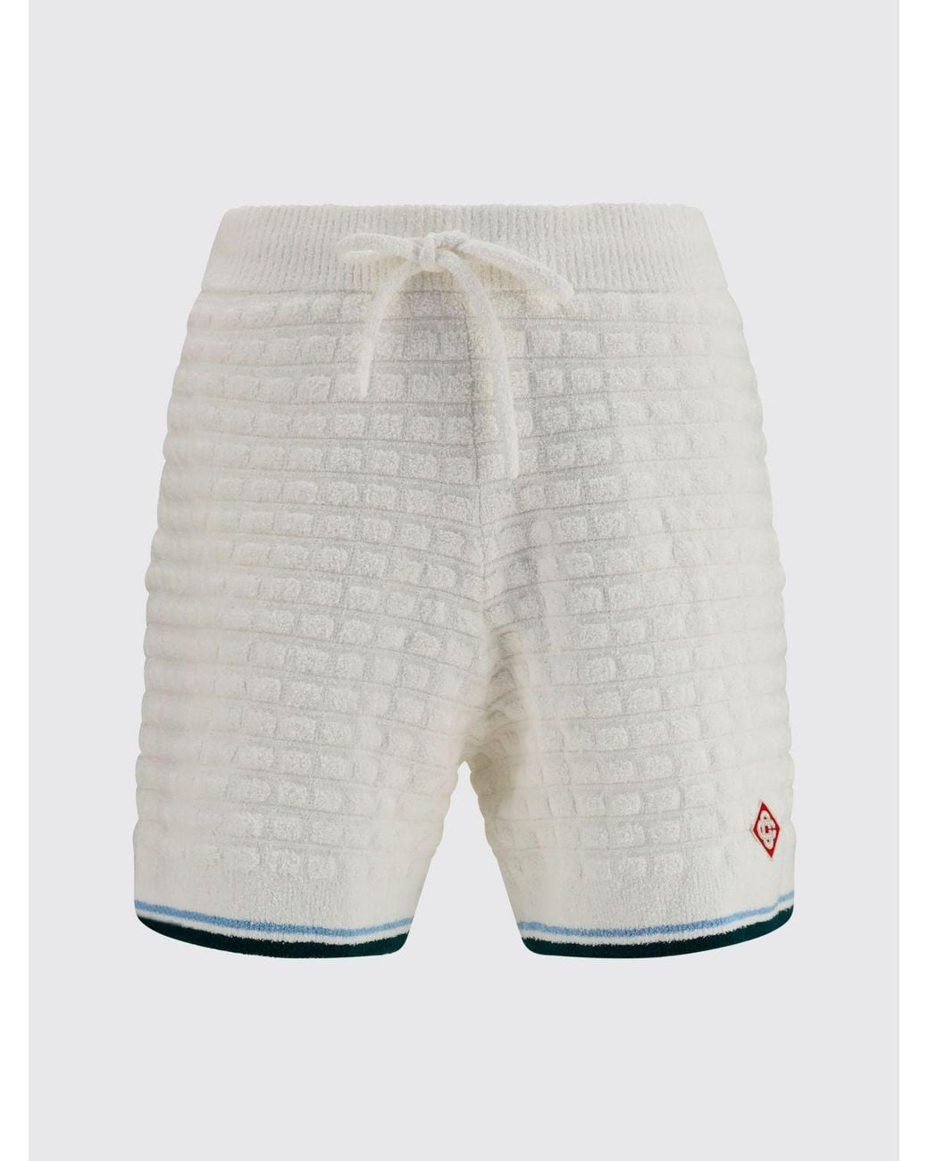 Casablanca White Cotton-Blend Shorts With Drawstring Waist And Applied Logo for men