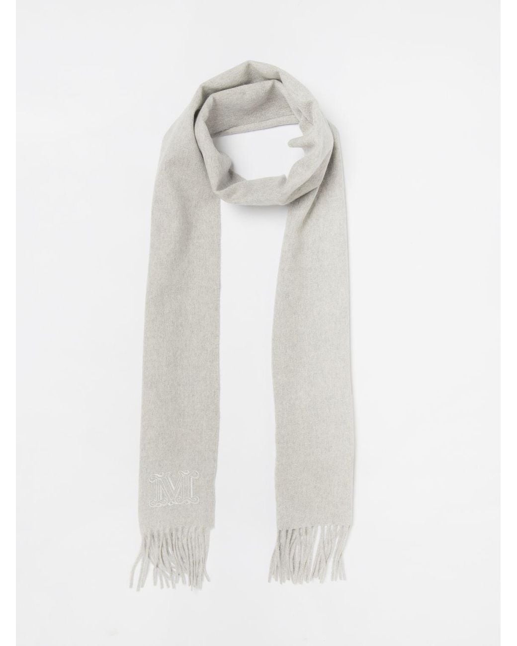Max Mara White Dalia Cashmere Scarf