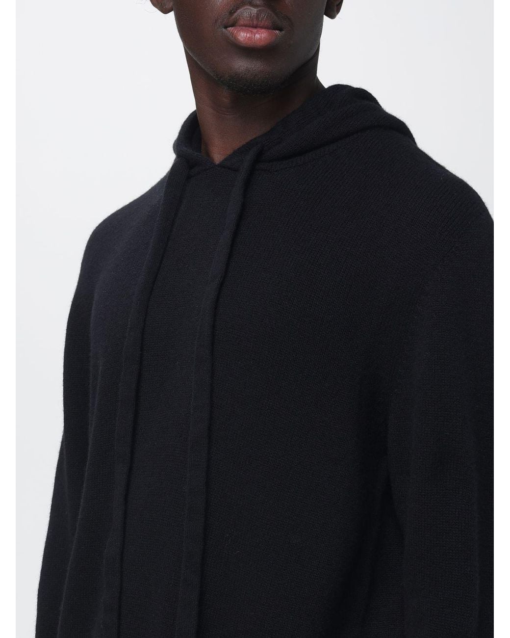 Laneus Blue Relaxed Fit Knit Hoodie for men