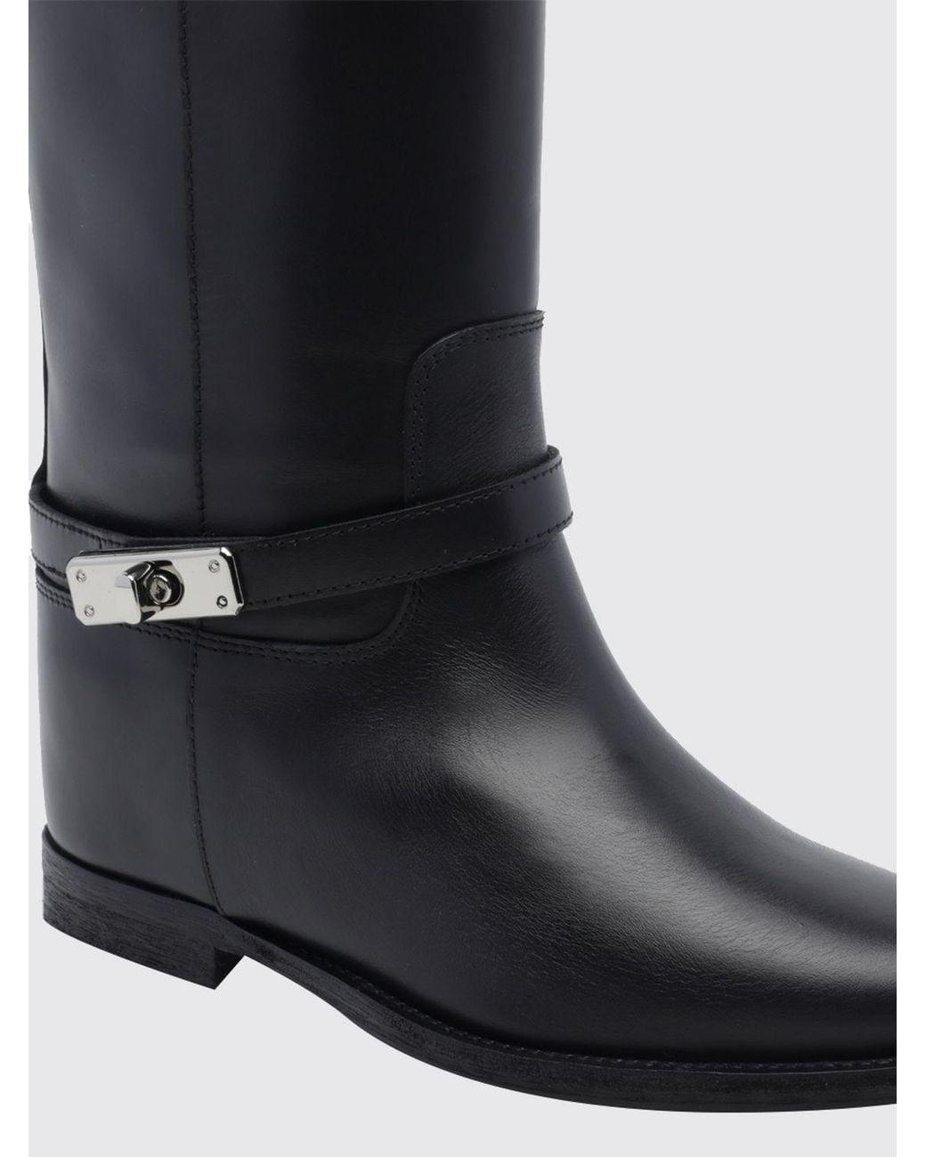 Via Roma 15 Blue Knee-High Wedge Boots