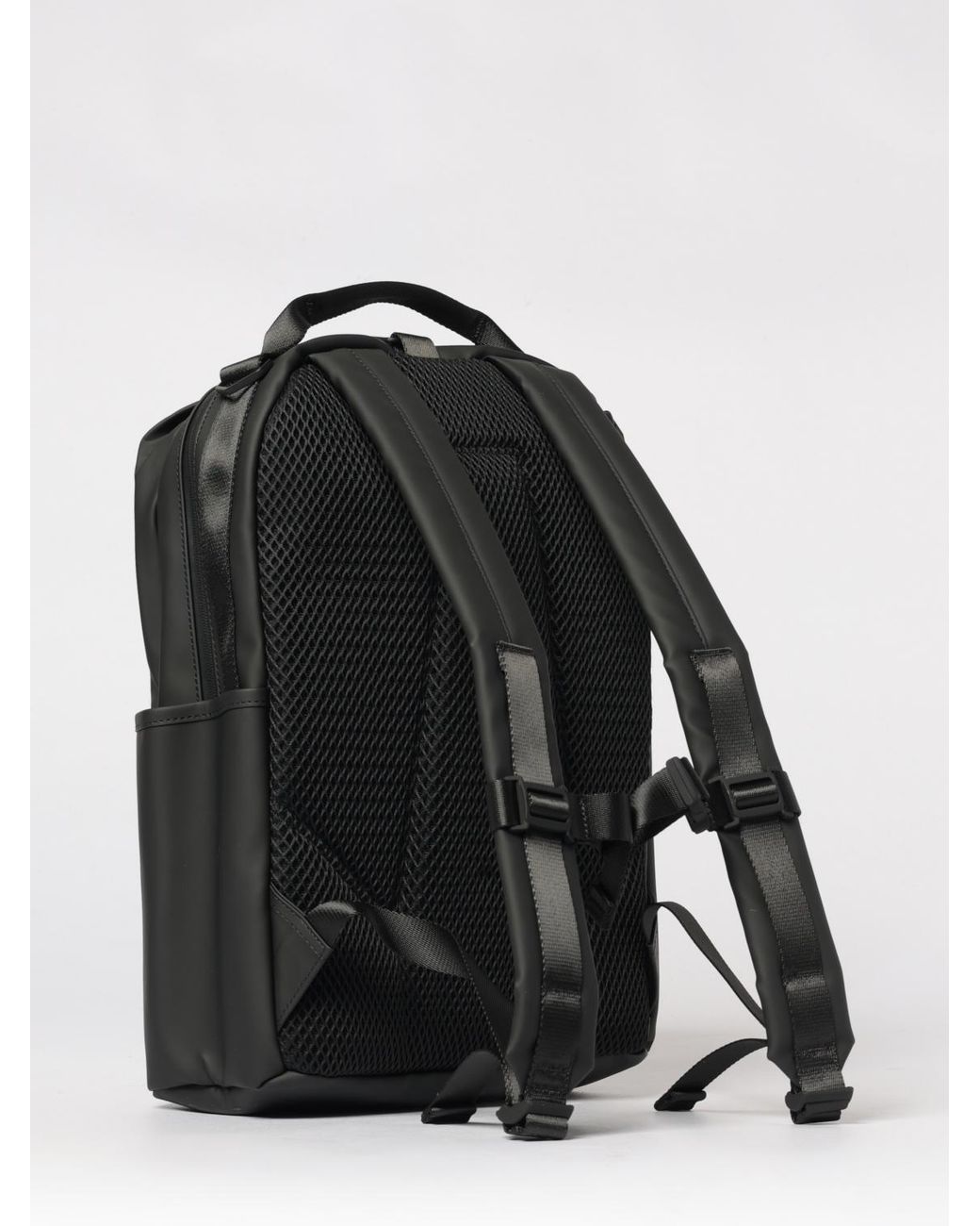 Rains Black Clip Front Backpack for men