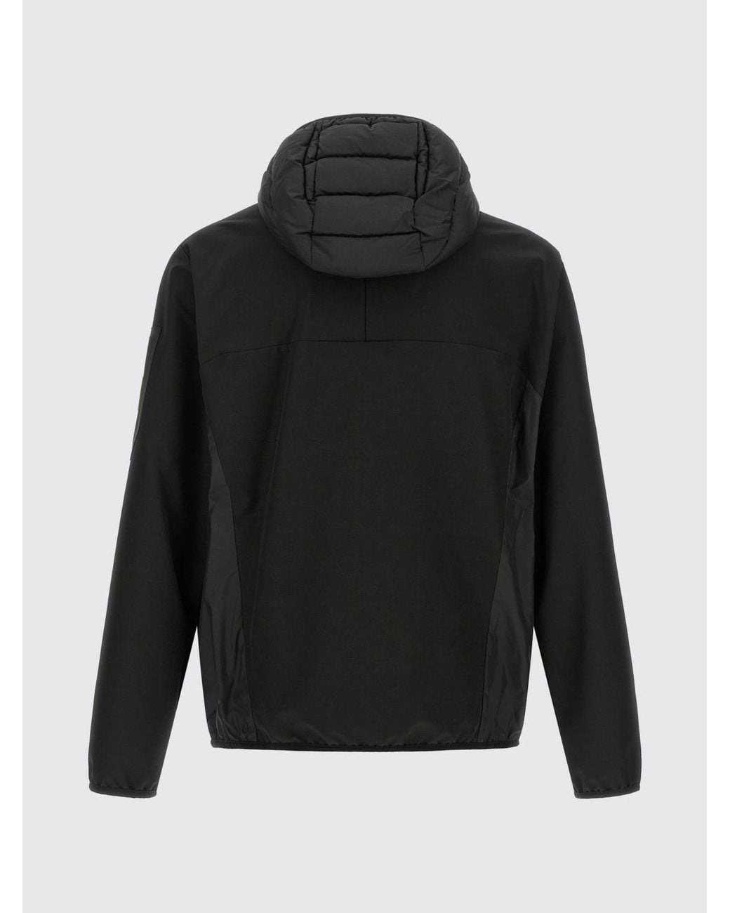 Boss Black Short Water-Repellent Padded Jacket With Hood And Logo Patch for men