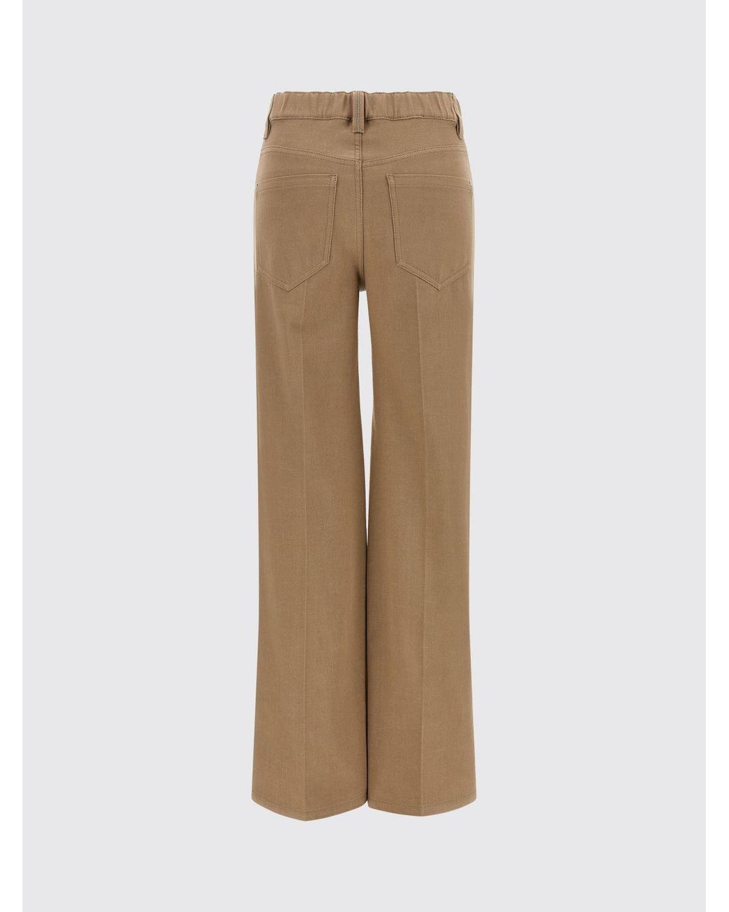 Brunello Cucinelli Natural High-Waisted Cropped Wide Leg Denim Jeans With Monili