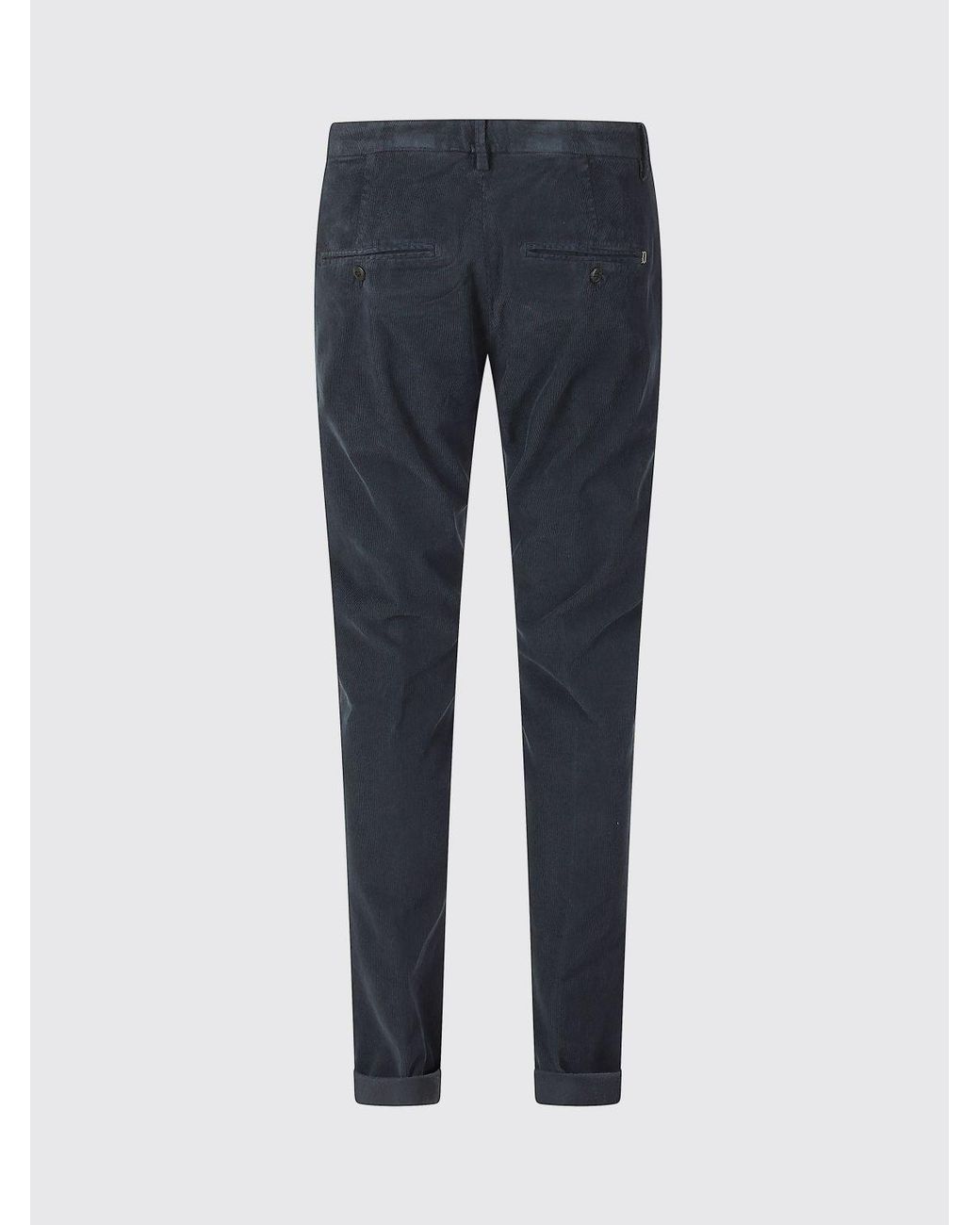 Dondup Blue Gaubert Slim Fit Corduroy Chino Trousers for men