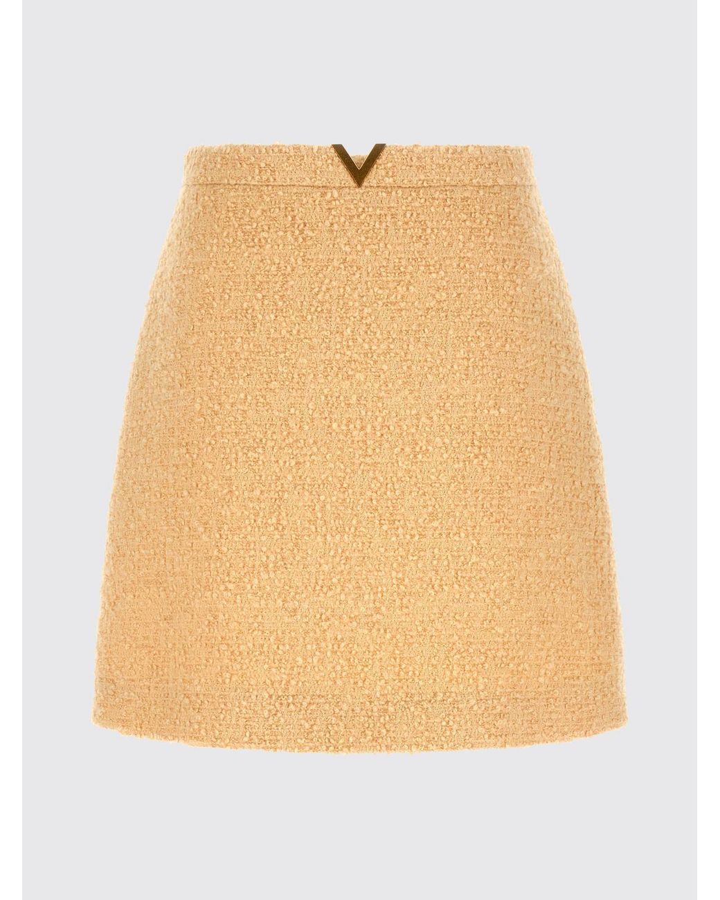 Valentino White Vlogo Virgin Wool Mini Skirt