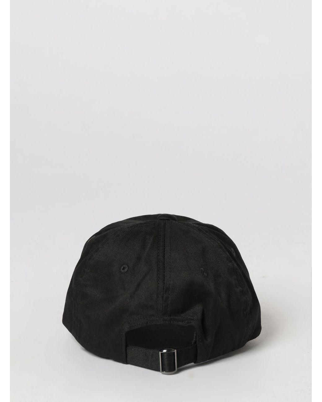 EA7 Black Cotton Hat With Embroidered Logo for men