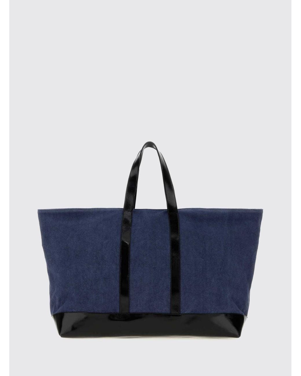GIMAGUAS Blue Maxi Cotton Tote Bag With Bicolor Abstract Print And Double Handle