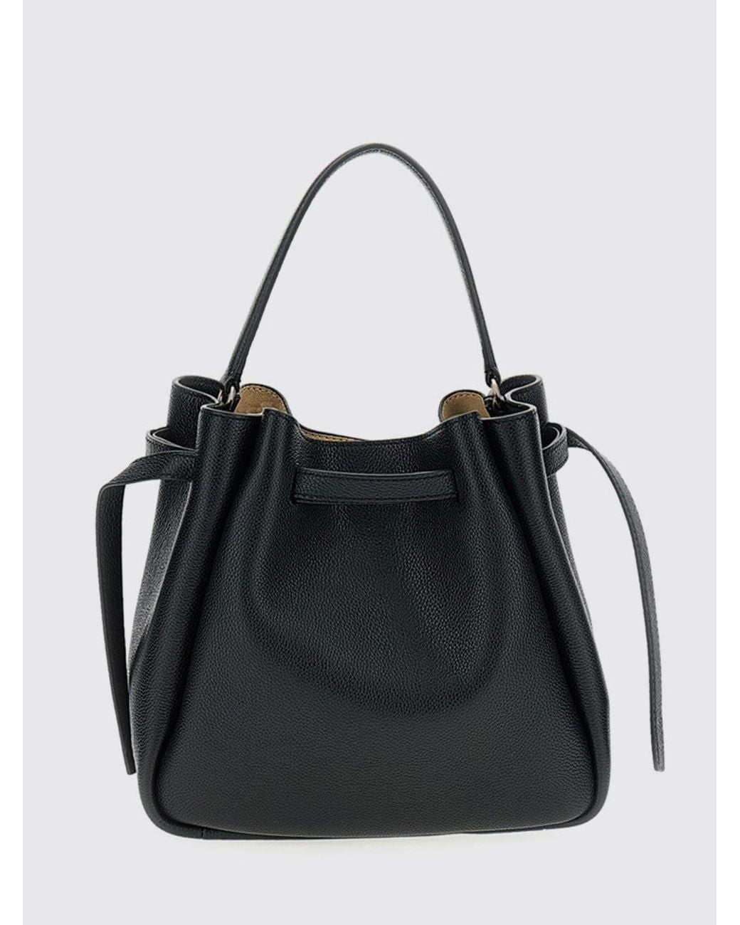 Tory Burch Black Romy Grained Leather Bucket Bag
