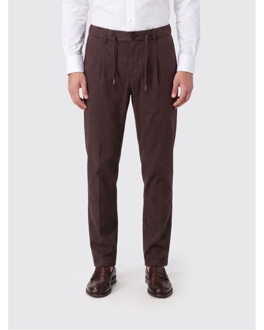 Herno Red Resort Slim Fit Technical Microfibre Trousers With Drawstring Waist for men