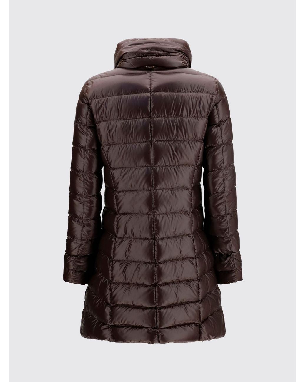Plumífero Largo De Nailon Repelente Al Agua Con Cuello Alto Y Corte Slim Herno de color Brown