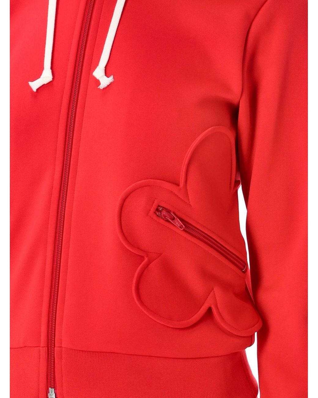 Comme des Garçons Red Comme Des GarÇ Ons Polyester Zip-Up Jumper With Side Pockets