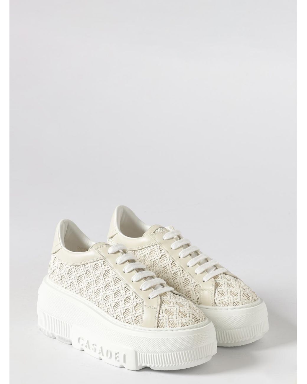 Casadei White Nexus Wedge Sneakers