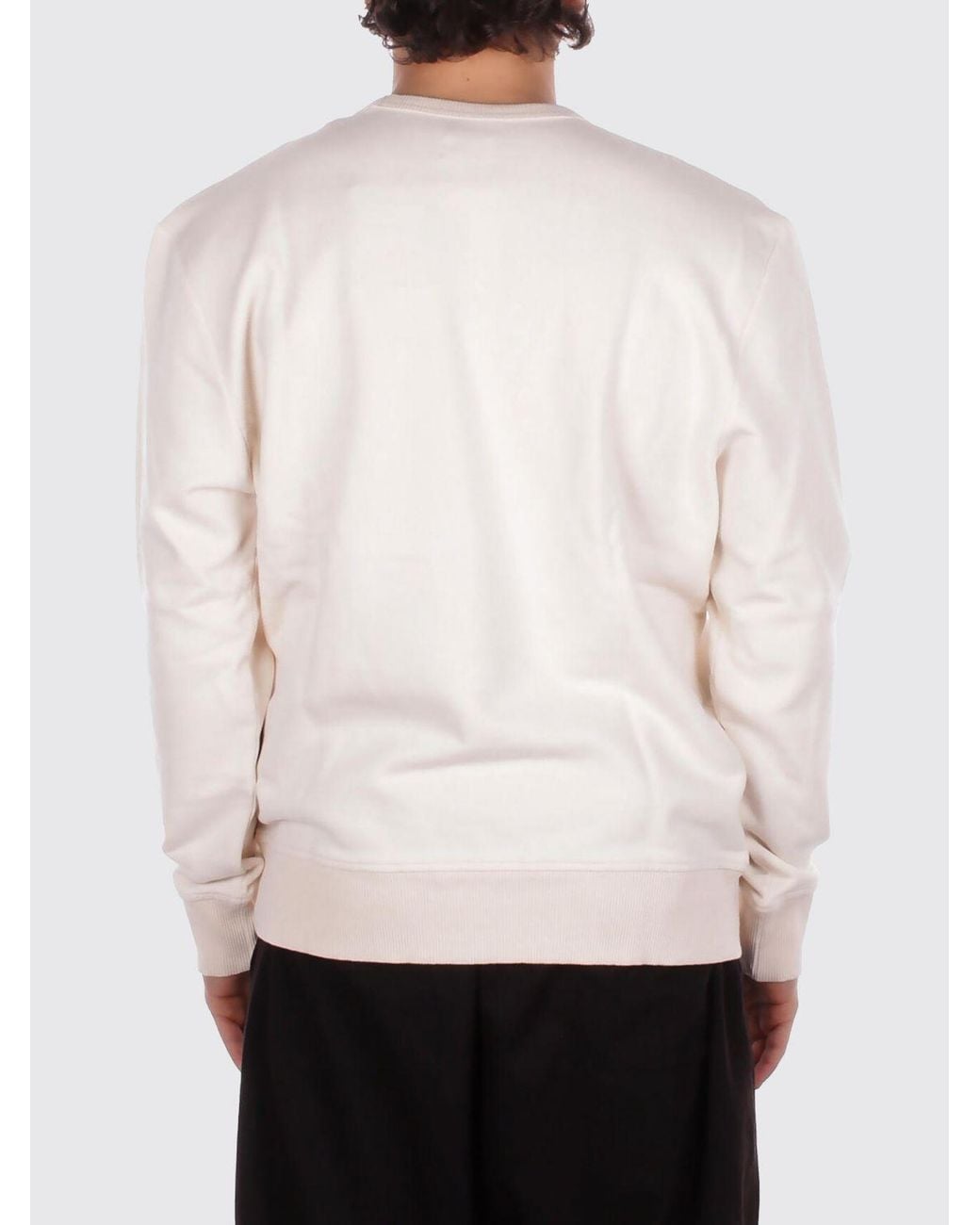 Fay White Cotton Crew Neck Sweatshirt for men