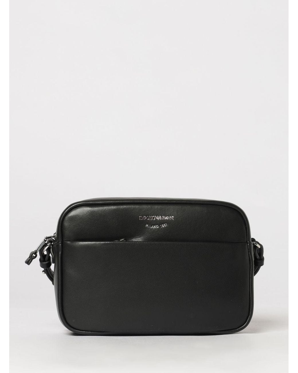 Emporio Armani Black Lilly Leather Shoulder Bag