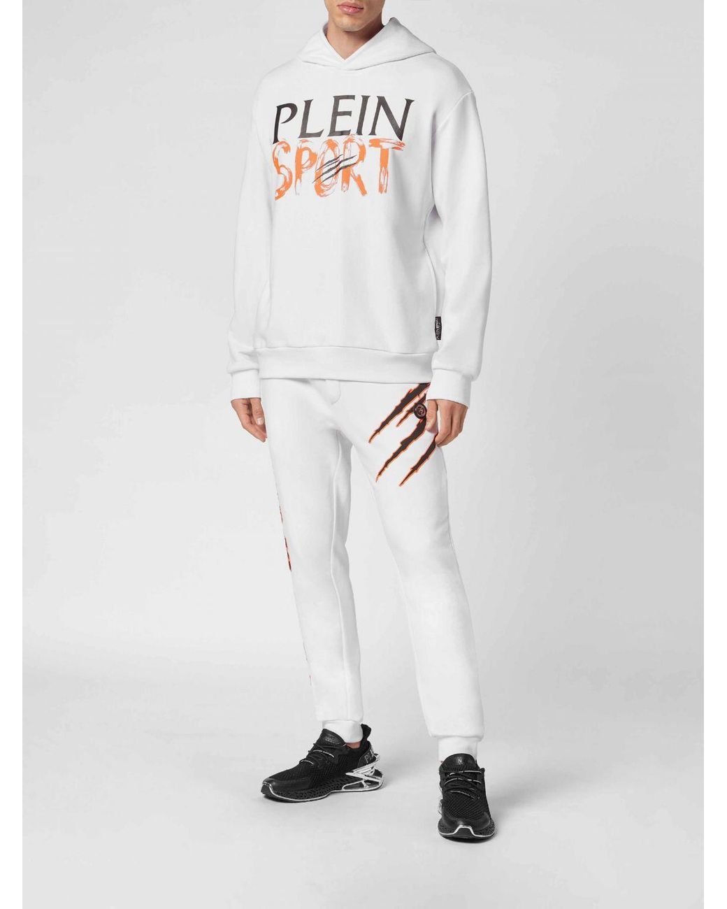 Philipp Plein Gray Cotton Hoodie With Contrast Logo And America Pockets for men