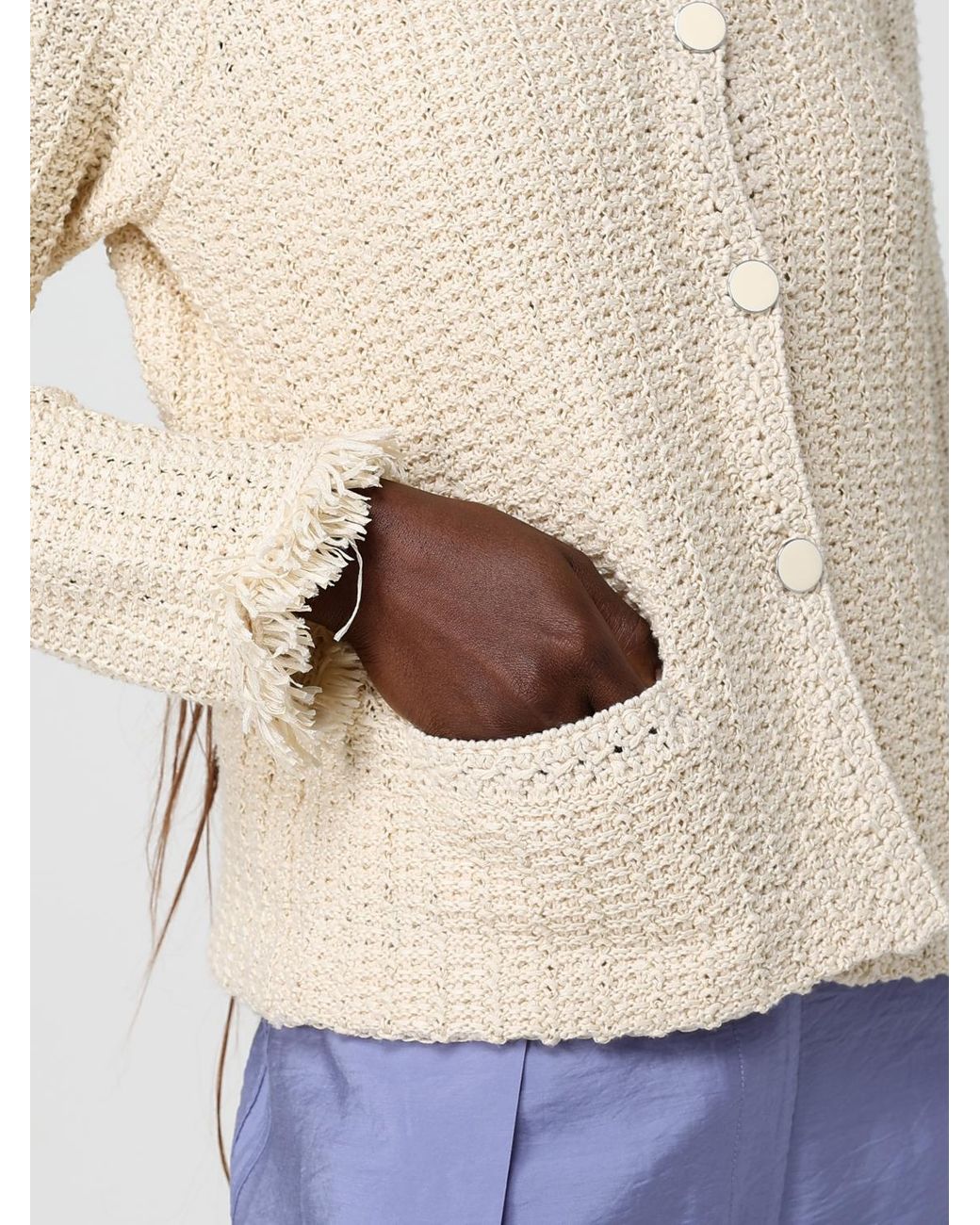 Emporio Armani Blue Cotton Blend Cardigan