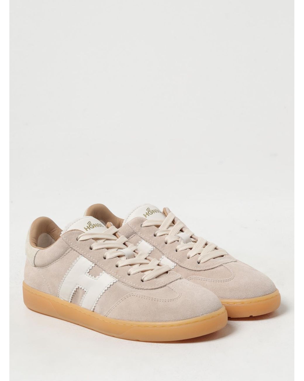Hogan White Suede Leather Sneakers