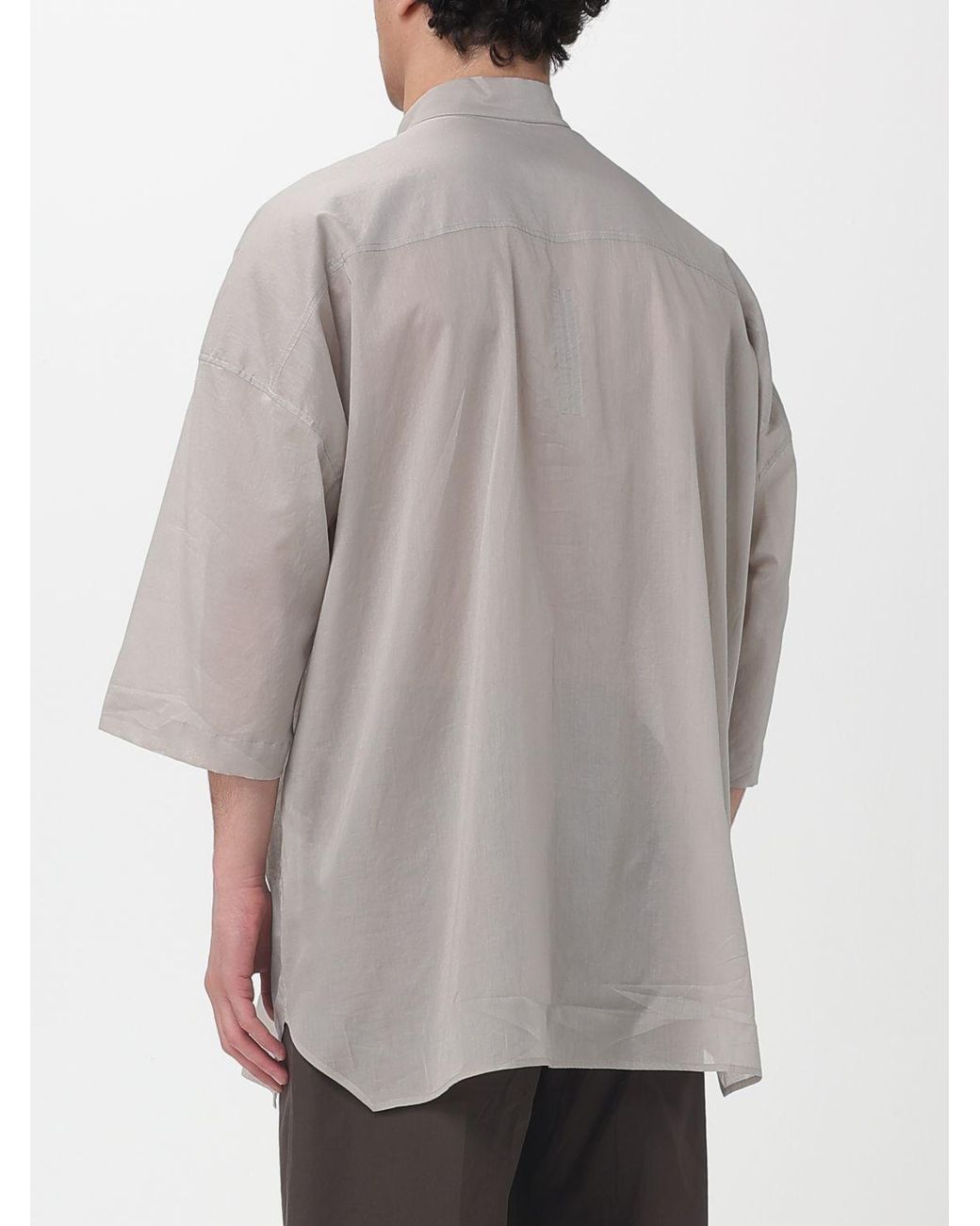 Rick Owens Gray Jumbo Faun Cotton Shirt for men