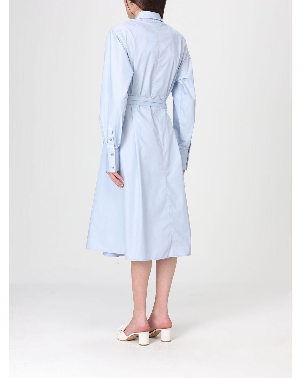 Karl Lagerfeld Blue Cotton Chemisier Dress