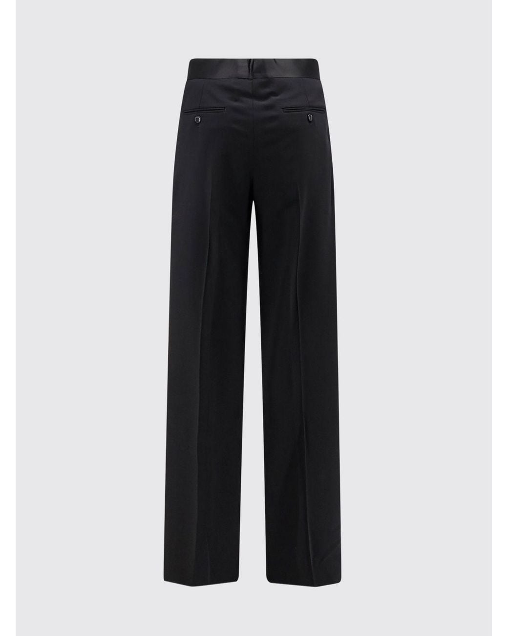 Giorgio Armani Black High-Waisted Tailored Wool Trousers for men