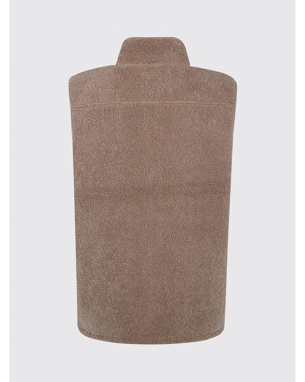 Les Deux Gray Technical Fleece Vest With High Collar And Zip Closure for men