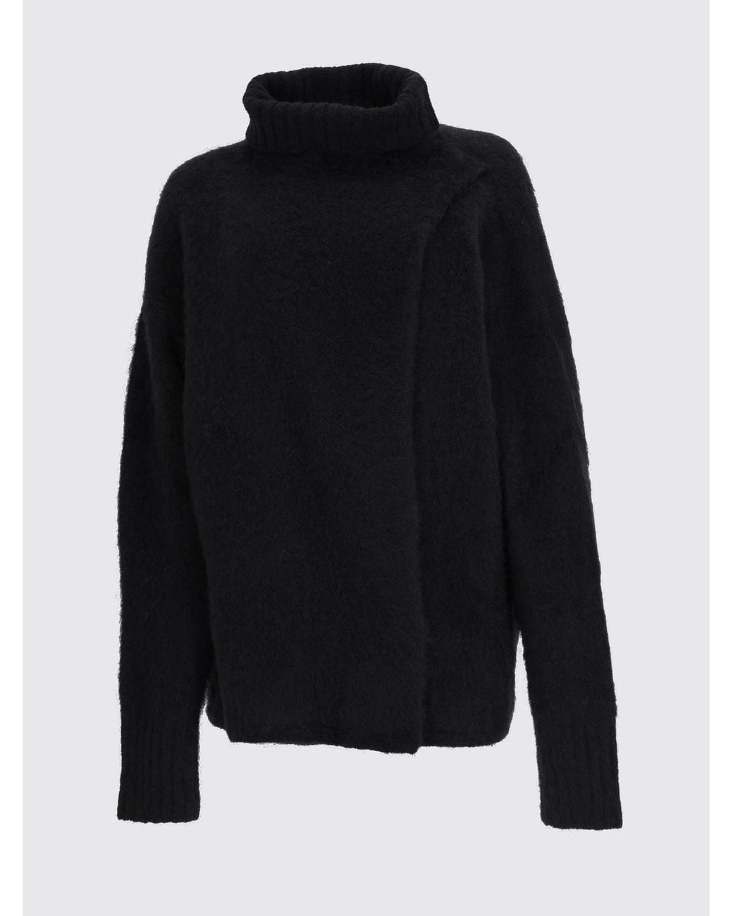 Uma Wang Blue Long-Sleeved Pure Wool Turtleneck Jumper With Ribbed Trim